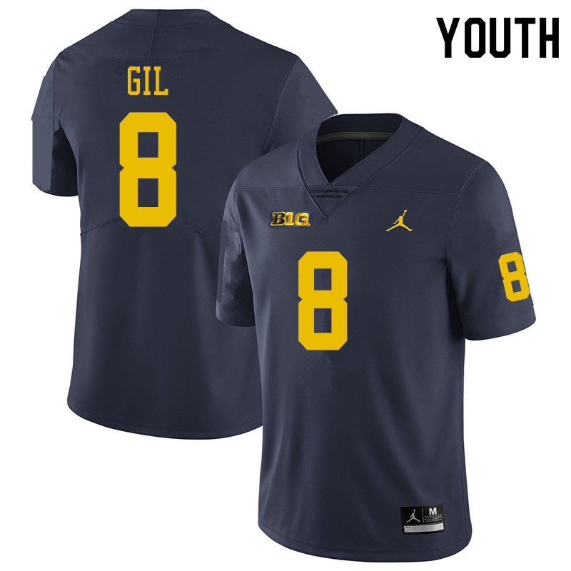 Youth #8 Devin Gil Michigan Wolverines College Football Jerseys Sale-Navy